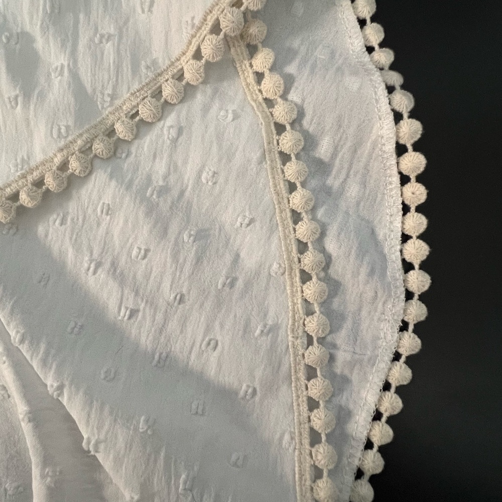 Orange Farm USA Swiss Dot White Textured Women Top - Picture 4 of 5
